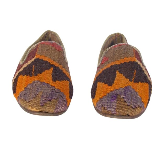 DITA EMMET Vintage Turkish Kilim Woven Men's Slippers 11.5/45 - Picture 4 of 8
